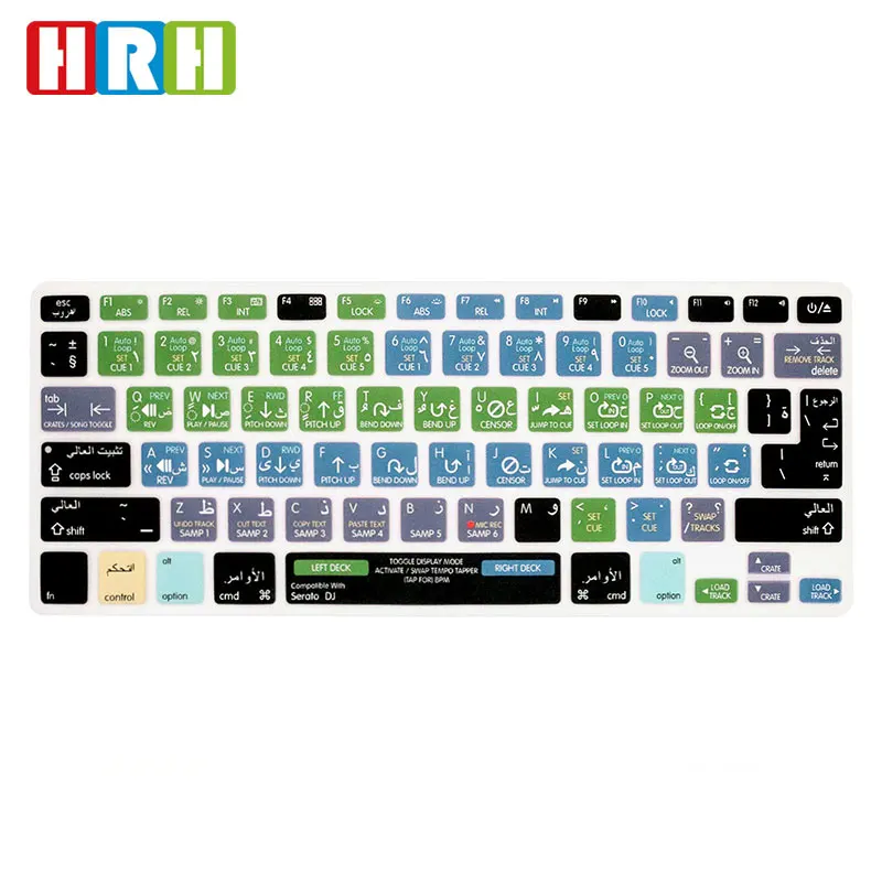 HRH Serato DJ Arabic Hotkey Shortcuts Silicone Keyboard Cover Protector Keypad Skin For Mac Air Pro Retina 13"15"A1502
HRH Serato DJ Arabic Hotkey Shortcuts Silicone Keyboard Cover Protector Keypad Skin For Mac Air Pro Retina 13"15"A1502