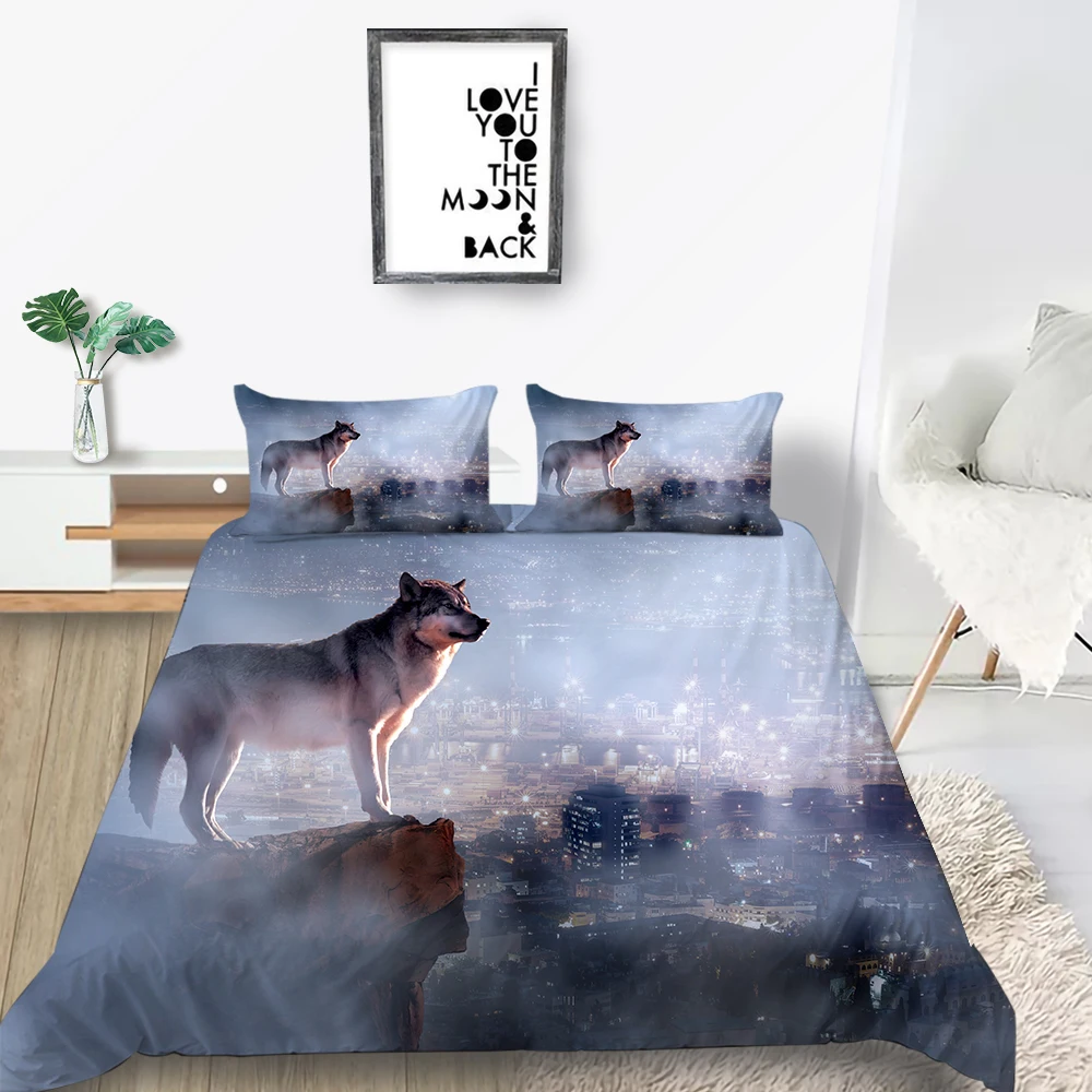 City Wolf Bedding Set King Size Mysterious Fashionable Duvet Cover Vibrant Queen Twin Full Single Double Unique Design Bed Set
City Wolf Bedding Set King Size Mysterious Fashionable Duvet Cover Vibrant Queen Twin Full Single Double Unique Design Bed Set