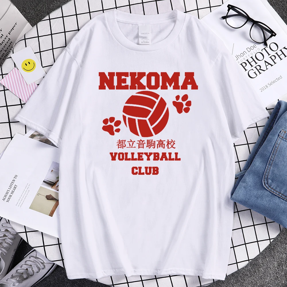 Жаркое лето 2021 Повседневное футболка кошмарным Volleyball Club красные футболки Для