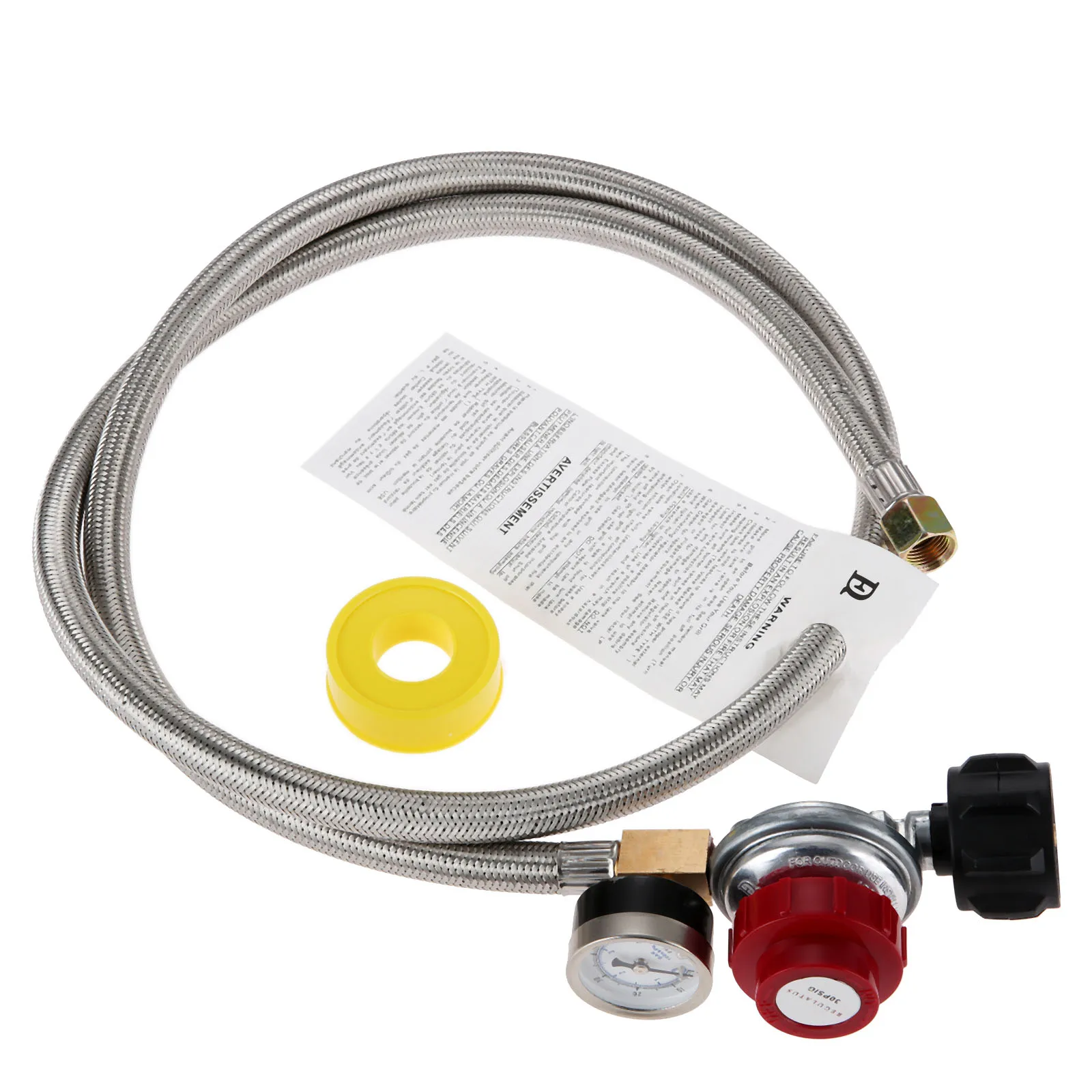 1pc High Pressure Adjustable Propane Regulator Gauge Indicator 5 Foot 0-30 PSI Steel Braided Hose Gas Grill LP Burner Fryer
1pc High Pressure Adjustable Propane Regulator Gauge Indicator 5 Foot 0-30 PSI Steel Braided Hose Gas Grill LP Burner Fryer