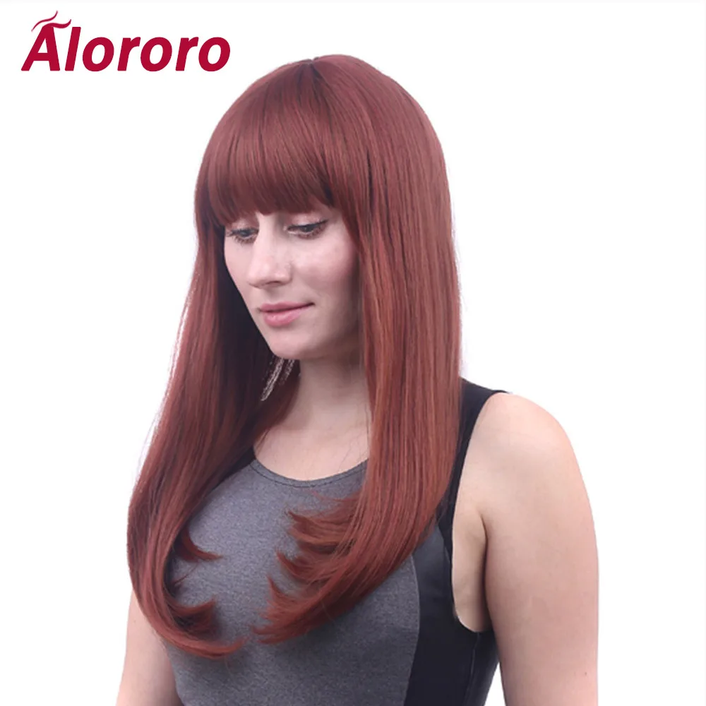 Alororo Brown Natural Fake Hair High Temperature Synthetic Straight Long Wigs with Bangs for Life Elegant Women
Alororo Brown Natural Fake Hair High Temperature Synthetic Straight Long Wigs with Bangs for Life Elegant Women
