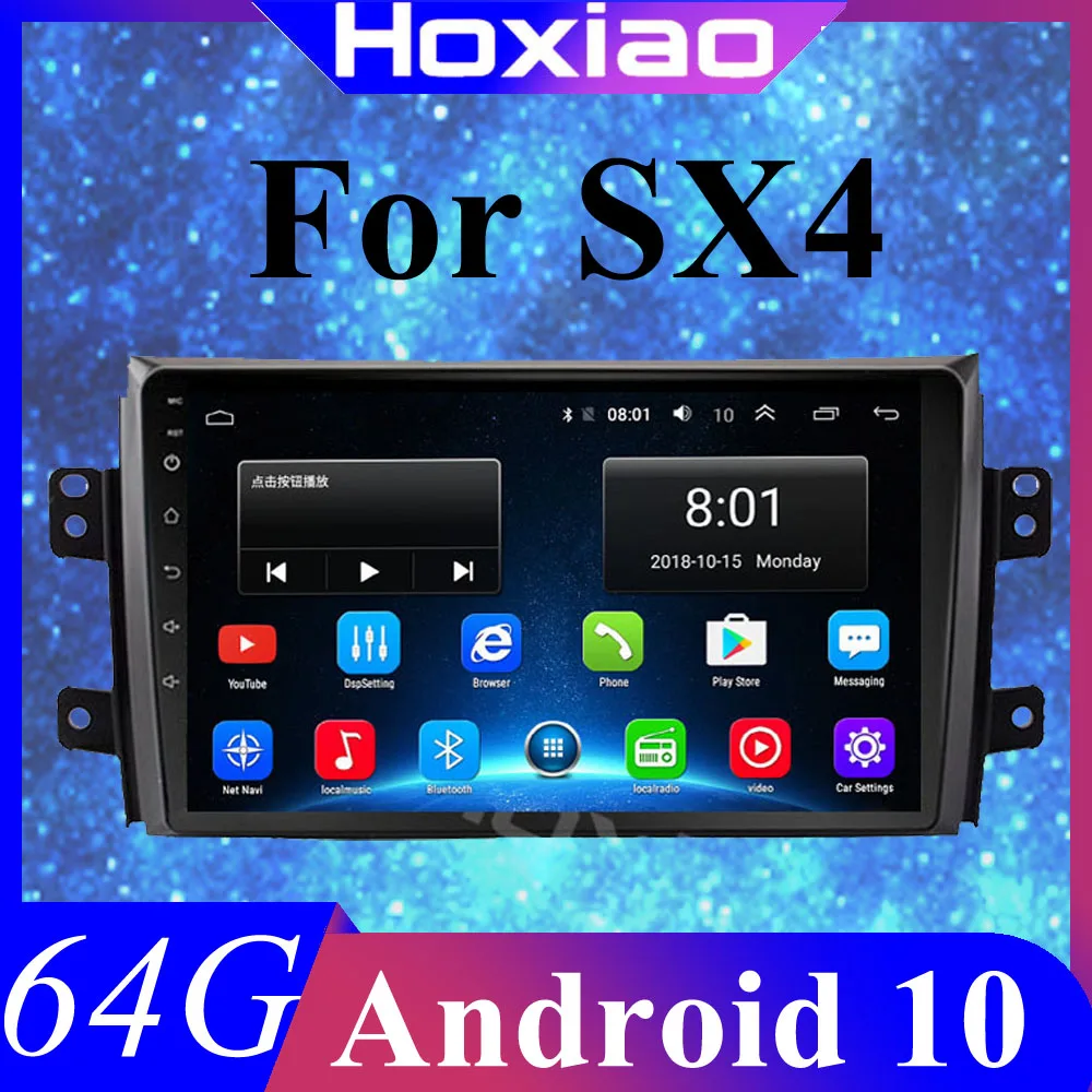 Автомагнитола 2 DIN на Android мультимедийный плеер для Suzuki SX4 2006 2013 четырехъядерный 9
