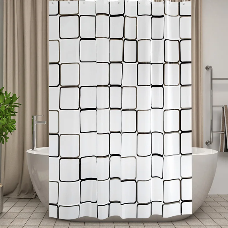Modern Shower Curtain PEVA Square Plaid Bath Curtain Waterproof Mildew Curtains With Hooks Durable Curtains For Bathroom Shower
Modern Shower Curtain PEVA Square Plaid Bath Curtain Waterproof Mildew Curtains With Hooks Durable Curtains For Bathroom Shower