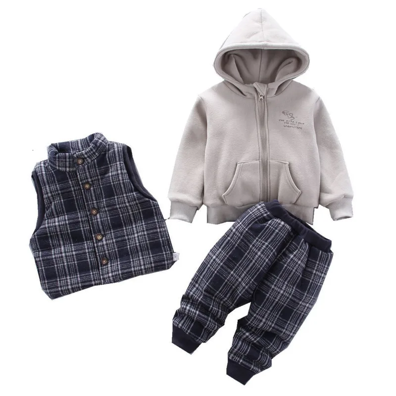 New Toddler Plus Cotton Clothes Children Autumn Winter Baby Boys Warm Lattice Vest Hooded Pants 3Pcs/sets Infant Kids Tracksuits
New Toddler Plus Cotton Clothes Children Autumn Winter Baby Boys Warm Lattice Vest Hooded Pants 3Pcs/sets Infant Kids Tracksuits