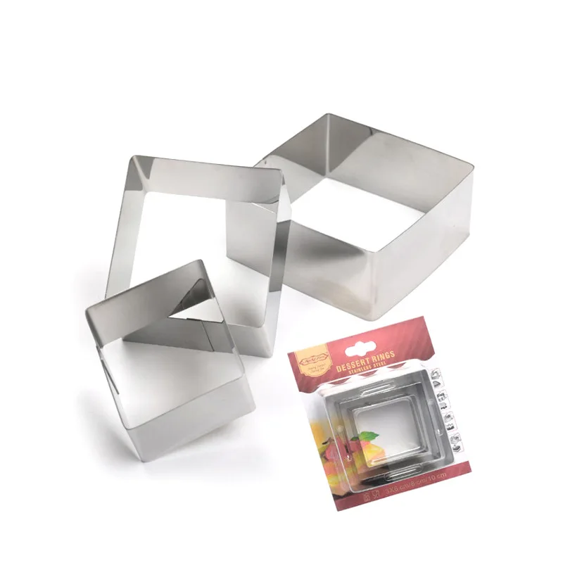 Square Stainless Steel Mousse Ring Three-piece Cake Mold Multi-function Cake Mold DIY Cake Mousse Baking Mold Baking Tools
Square Stainless Steel Mousse Ring Three-piece Cake Mold Multi-function Cake Mold DIY Cake Mousse Baking Mold Baking Tools
