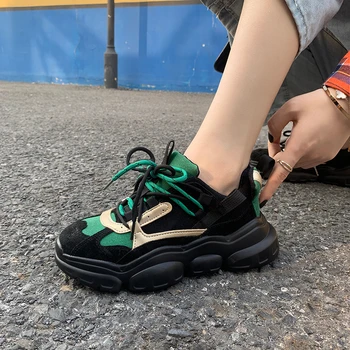 2020 Spring Women Platform Sneakers Tennis Female Black Thick Soled Casual Shoes Sports INS Ulzzang Fashion Lace Up Dad Shoes 
2020 Spring Women Platform Sneakers Tennis Female Black Thick Soled Casual Shoes Sports INS Ulzzang Fashion Lace Up Dad Shoes