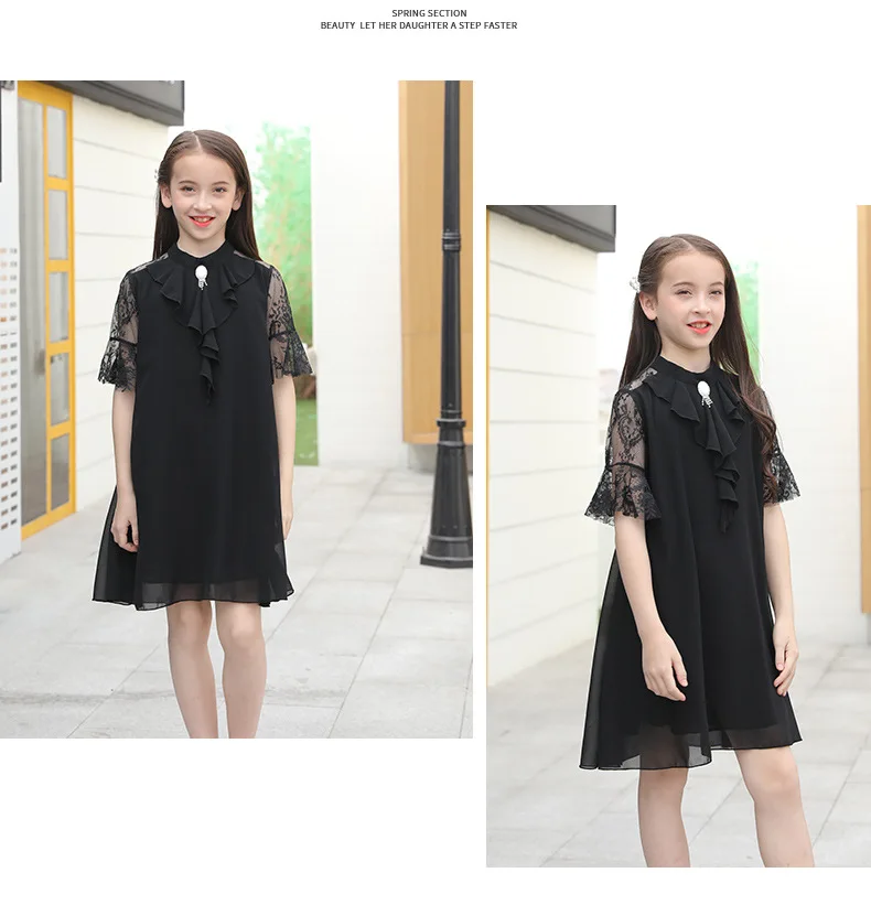 girls black casual dress