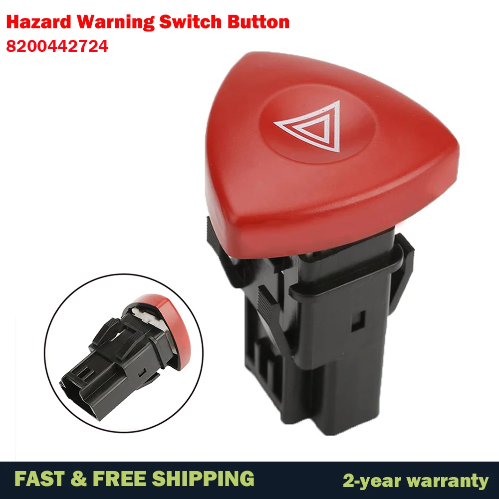 

8200442724 93856337 Emergency Hazard Warning Flasher Lamp Switch Button For Opel Renault Trafic Espace Laguna Vauxhall Clio Ii 2