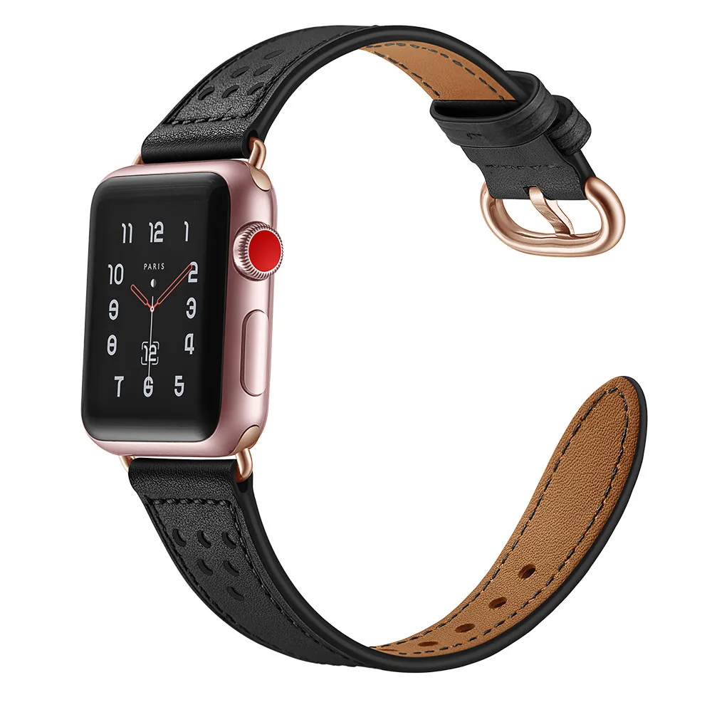 Ремешок из натуральной кожи для apple watch Series 6 SE 5 4 band 40 мм 44 Leathe iWatch 38 42 серия