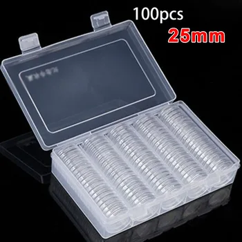 100pcs Ultra-thick 25mm Clear Round Coin Capsule Container Storage Box Holder Portable Case coins collection Supplies
100pcs Ultra-thick 25mm Clear Round Coin Capsule Container Storage Box Holder Portable Case coins collection Supplies