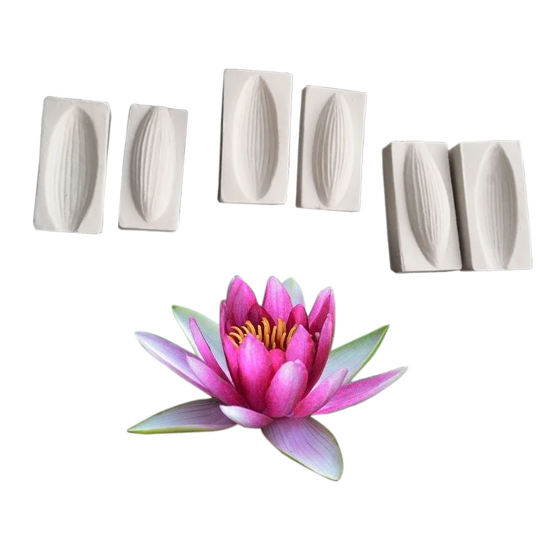 

NEW Water Lily Veiner Silicone Mold Cake Decorating Tools Flower Fondant Floral Petal Gumpaste Sugarcraft Moulds C392 CS369