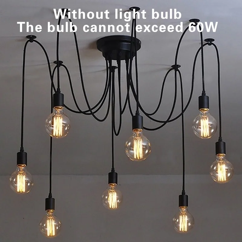 LED Ceiling Light E27 Bulb DIY Art Spider Chandelier Lamp Retro Nordic Pendant Light Kitchen Bedroom Decoration 1.5M Cable
LED Ceiling Light E27 Bulb DIY Art Spider Chandelier Lamp Retro Nordic Pendant Light Kitchen Bedroom Decoration 1.5M Cable