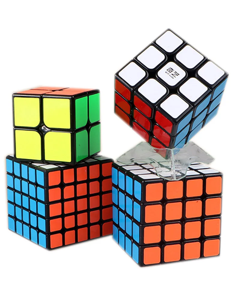 Фото Qiyi Black кубик рубика Megaminx Skew Mastermorphix Pyramid Maple Magic Cube 2x2 3x3 4x4 5x5 Stickerless Speed Puzzle Toys для