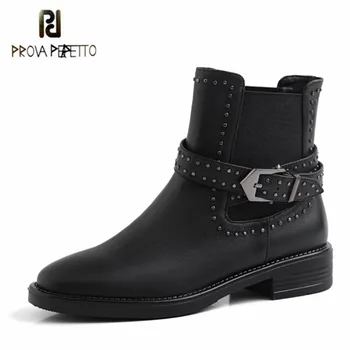 Prova Perfetto Genuine Leather Short Boots Women Black Plush Square Toe Thick Bottom Metal Belt Buckle Flat Sexy Bota Feminina
Prova Perfetto Genuine Leather Short Boots Women Black Plush Square Toe Thick Bottom Metal Belt Buckle Flat Sexy Bota Feminina