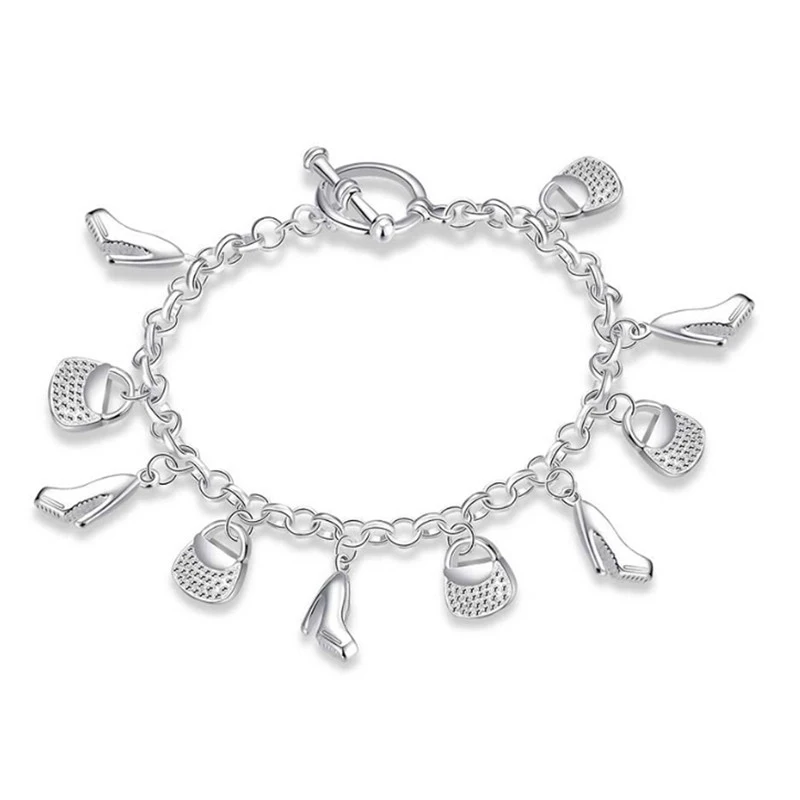 Фото High quality Silver color Jewelry charm Bracelets factory price free shipping New fashion gift for women girl beautiful | Украшения и