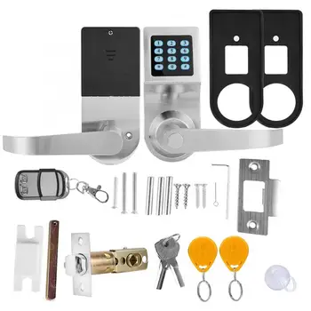 Card Password Electronic Keypad Coded Security Smart Door Lock with Remote Control Silver Electronic Lock
Card Password Electronic Keypad Coded Security Smart Door Lock with Remote Control Silver Electronic Lock
