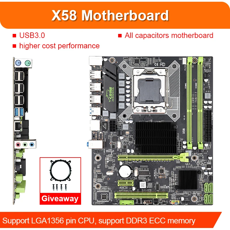 New Jingsha X58 LGA 1366 motherboard support REG ECC server memory and xeon processor 
New Jingsha X58 LGA 1366 motherboard support REG ECC server memory and xeon processor