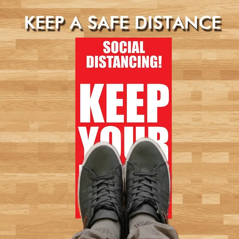 Social Distance\"Keep Your Distance Stand Here\" Line Crowd Control Floor Sticker
Social Distance\"Keep Your Distance Stand Here\" Line Crowd Control Floor Sticker