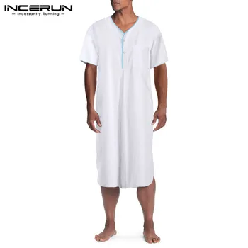 Fashion Men Robes Short Sleeve Sleepwear Dress V Neck Cozy Leisure Homewear Breathable Nightgown Men Clothes Bathrobes INCERUN
Fashion Men Robes Short Sleeve Sleepwear Dress V Neck Cozy Leisure Homewear Breathable Nightgown Men Clothes Bathrobes INCERUN
