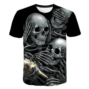 2019 new skull kids casual t-shirt Summer 3D printed round neck cool shirt Street fashion trend youth hip hop Tops T-shirt 
2019 new skull kids casual t-shirt Summer 3D printed round neck cool shirt Street fashion trend youth hip hop Tops T-shirt