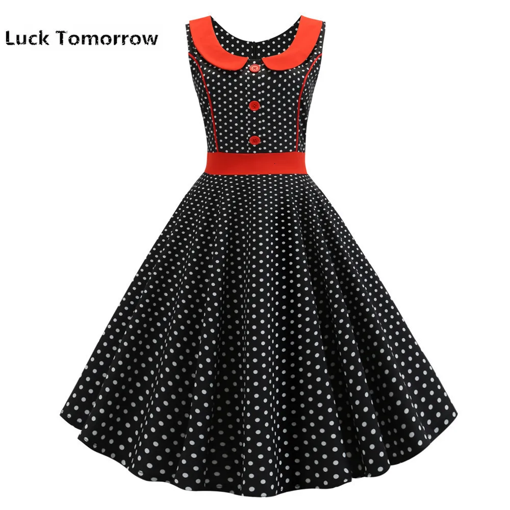 Black Polka Dot Printed Vintage Dress Women Summer Retro 50s 60s Pin Up Rockabilly Party Dress Robe Vestidos Plus Size 2019
Black Polka Dot Printed Vintage Dress Women Summer Retro 50s 60s Pin Up Rockabilly Party Dress Robe Vestidos Plus Size 2019