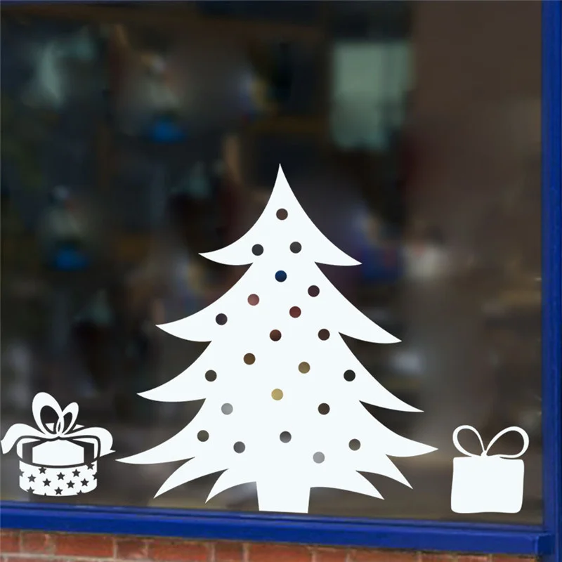 Фото Белая Рождественская елка наклейки на стену для магазина украшения дома Diy