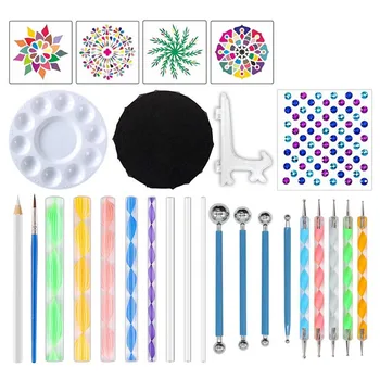 27Pcs/Set Mandala Dotting Templates Tools Set Mini Easel Paint Tray for Painting Rocks Coloring Drawing and Drafting
27Pcs/Set Mandala Dotting Templates Tools Set Mini Easel Paint Tray for Painting Rocks Coloring Drawing and Drafting
