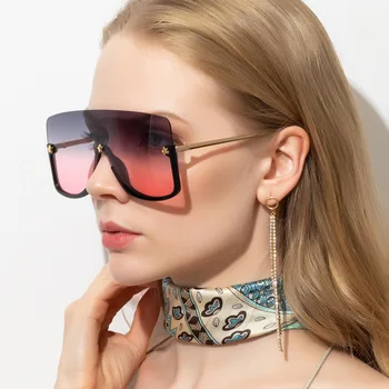 QPeClou 2020 New One Piece Oversized Sunglasses Women Fashion Half Frame Square Sun Glasses Men Big Goggles Oculos De Sol
QPeClou 2020 New One Piece Oversized Sunglasses Women Fashion Half Frame Square Sun Glasses Men Big Goggles Oculos De Sol