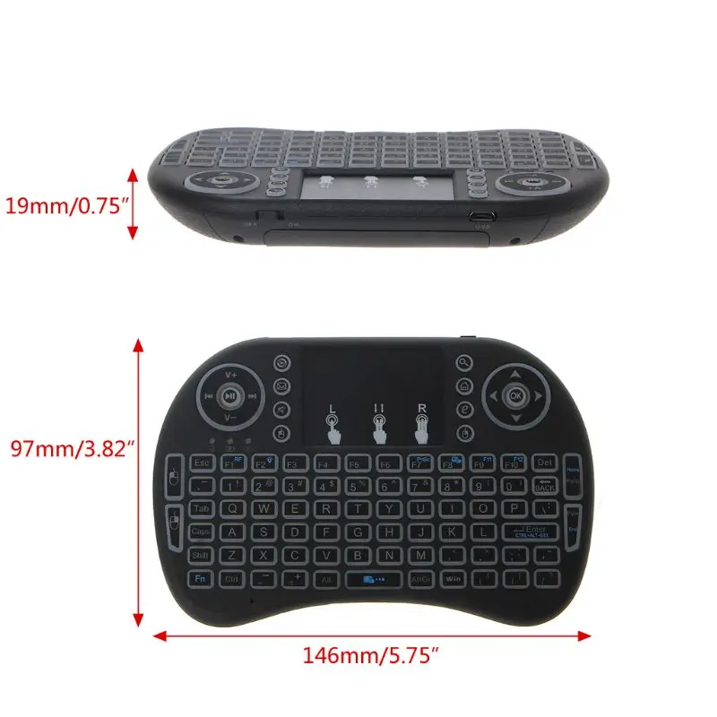 RGB Rechargeable LED Backlits 2.4GHz Wireless i8 Keyboard Touchpad Fly Air Mouse U50D for PS4
RGB Rechargeable LED Backlits 2.4GHz Wireless i8 Keyboard Touchpad Fly Air Mouse U50D for PS4