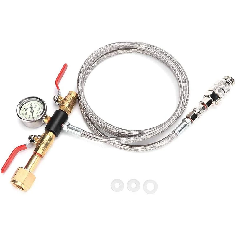 Charging Valve Connector, CO2 Filling 1.8M Hose Adapter Converter with Gauge and Dual Valve for Sodastream CGA320
Charging Valve Connector, CO2 Filling 1.8M Hose Adapter Converter with Gauge and Dual Valve for Sodastream CGA320
