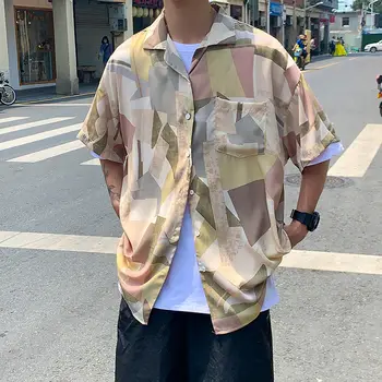 2020 Summer New Youth Popular Male Loose Color Matching Personality Printed Short-sleeved Shirt Fashion Casual Shirt Jacket
2020 Summer New Youth Popular Male Loose Color Matching Personality Printed Short-sleeved Shirt Fashion Casual Shirt Jacket