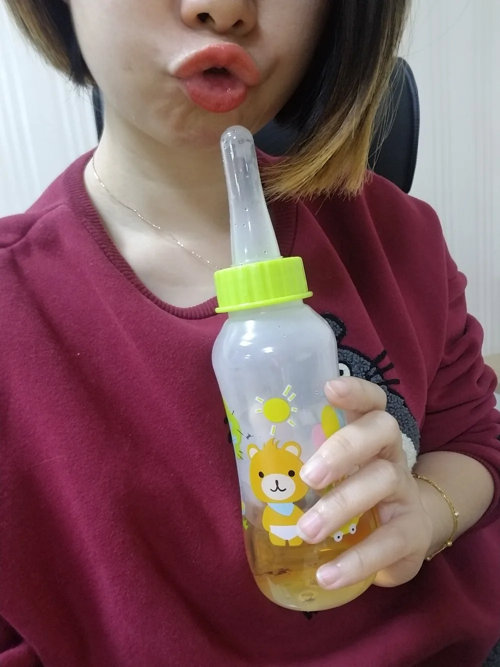 300ML Printing Lovely Costumes Props Adult Baby Bottle with pacifier ABDL love Random Pattern | Мать и ребенок