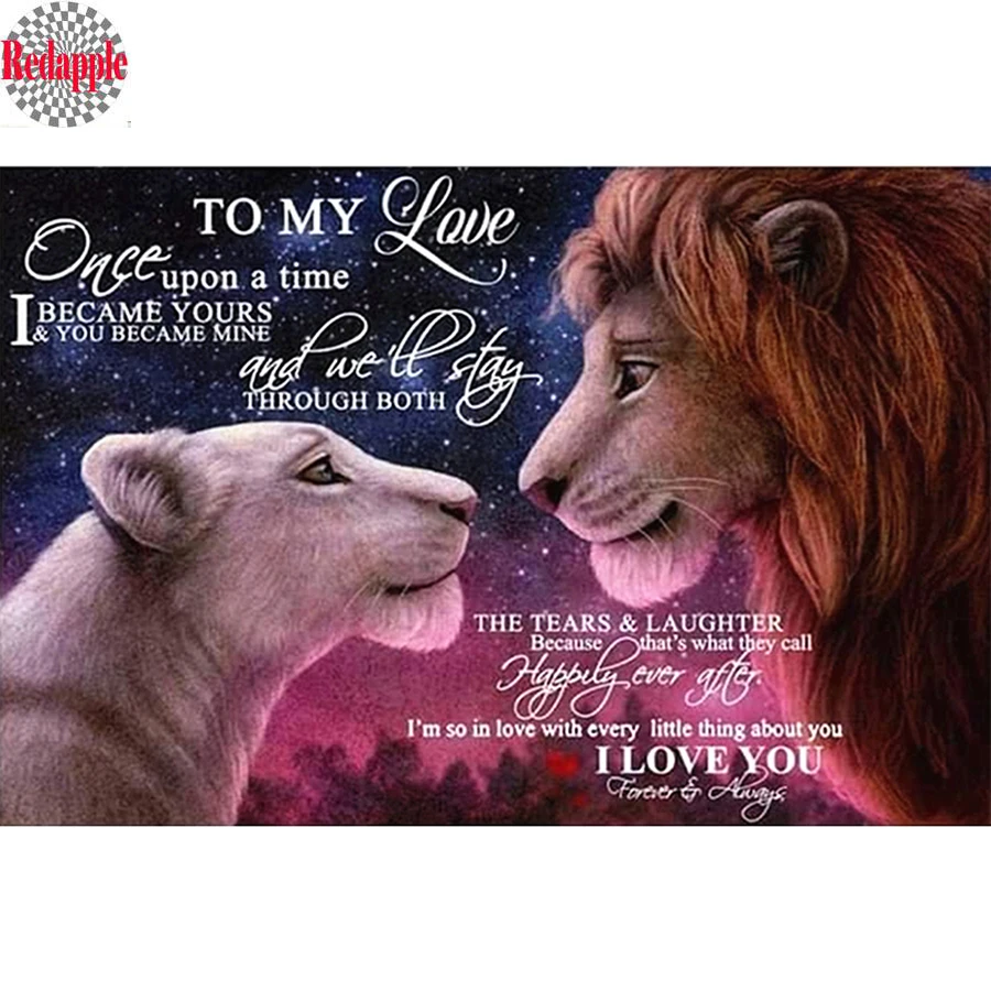 5D DIY Diamond Painting Lion king Full Square Drill Embroidery romantic lover Picture Of Rhinestone Mosaic Valentine's Day gift
5D DIY Diamond Painting Lion king Full Square Drill Embroidery romantic lover Picture Of Rhinestone Mosaic Valentine's Day gift