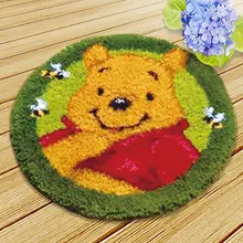 Urso dos desenhos animados trava gancho tapete kits de crochê gancho bordado para felting ponto cruz fio bordado kit fio ponto tapete diy(China)