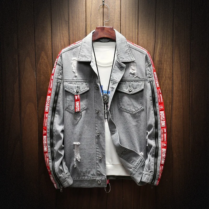 E-BAIHUI New Men's Denim Jacket Korean Version Trend Autumn Jacket Handsome BF Wind Denim Jacket Gray Dark Blue Men Coat
E-BAIHUI New Men's Denim Jacket Korean Version Trend Autumn Jacket Handsome BF Wind Denim Jacket Gray Dark Blue Men Coat