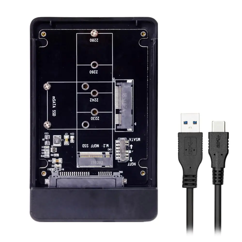 Combo M.2 NGFF B-key & mSATA SSD to USB Type-C Converter Case Enclosure with Switch
Combo M.2 NGFF B-key & mSATA SSD to USB Type-C Converter Case Enclosure with Switch