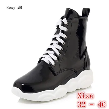 Spring Autumn Winter Platform Flat Shoes Women Snow Ankle Boots Woman Short Boots Plus Size 32 33 - 40 41 42 43 44 45 46 botas 
Spring Autumn Winter Platform Flat Shoes Women Snow Ankle Boots Woman Short Boots Plus Size 32 33 - 40 41 42 43 44 45 46 botas