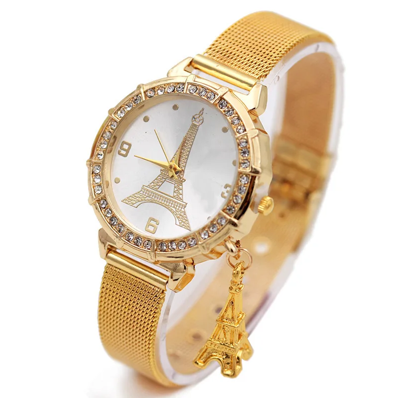 Hot Selling British Style Women's Iron Tower Pendant Mesh Belt Watch Fashion Diamond Set Watchcase Steel Belt Fashion Watch 
Hot Selling British Style Women's Iron Tower Pendant Mesh Belt Watch Fashion Diamond Set Watchcase Steel Belt Fashion Watch
