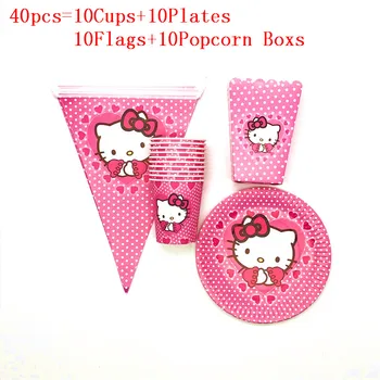 40pcs/80pcs Hello Kitty Birthday Party Disposable Tableware Sets Disposable Tableware Box Popcorn Disposable Plate Cup Supplies
40pcs/80pcs Hello Kitty Birthday Party Disposable Tableware Sets Disposable Tableware Box Popcorn Disposable Plate Cup Supplies