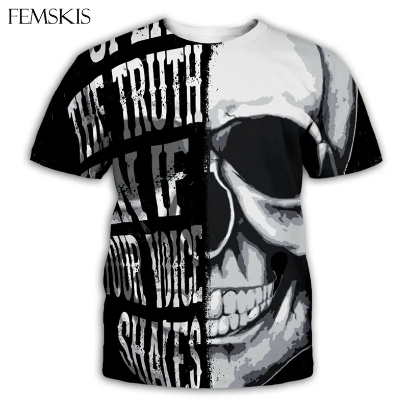FEMSKIS Skull T shirt Men Skeleton T-shirt Punk Rock Tshirt Gun Casual 3D Print T-shirt Women Clothing Summer Tops Oversize
FEMSKIS Skull T shirt Men Skeleton T-shirt Punk Rock Tshirt Gun Casual 3D Print T-shirt Women Clothing Summer Tops Oversize