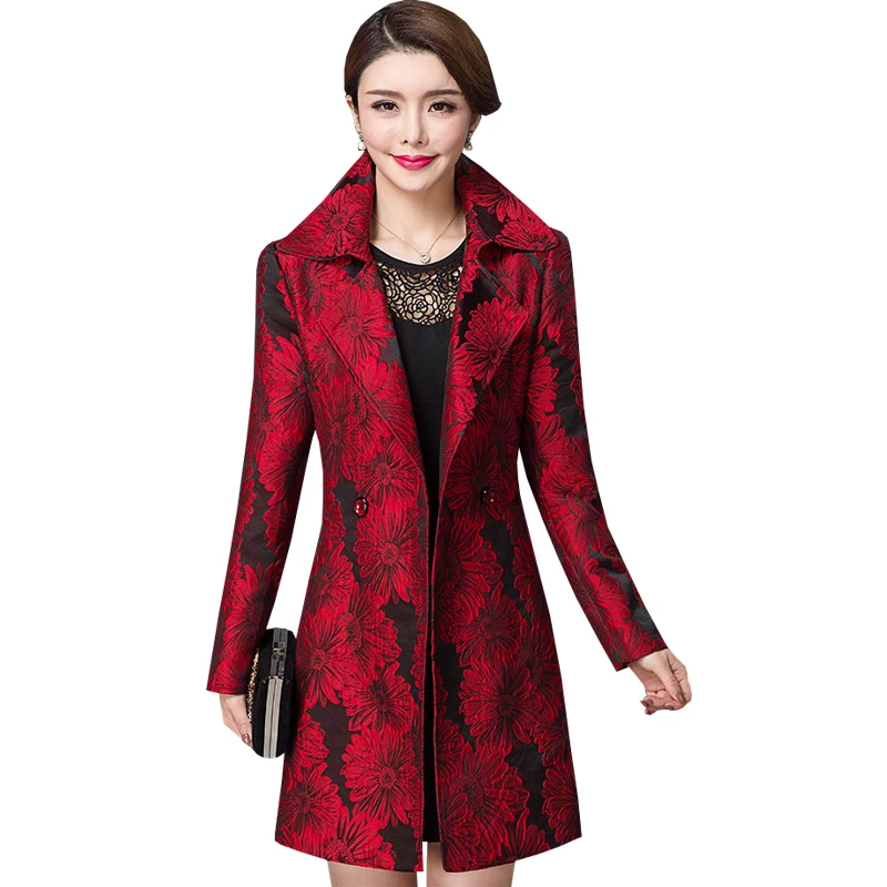 High Quality Free Shipping New Spring Autumn Women Work Wear Fashion Long Coat Jacket Plus Size Mid Old Age Printing Windbreaker
High Quality Free Shipping New Spring Autumn Women Work Wear Fashion Long Coat Jacket Plus Size Mid Old Age Printing Windbreaker