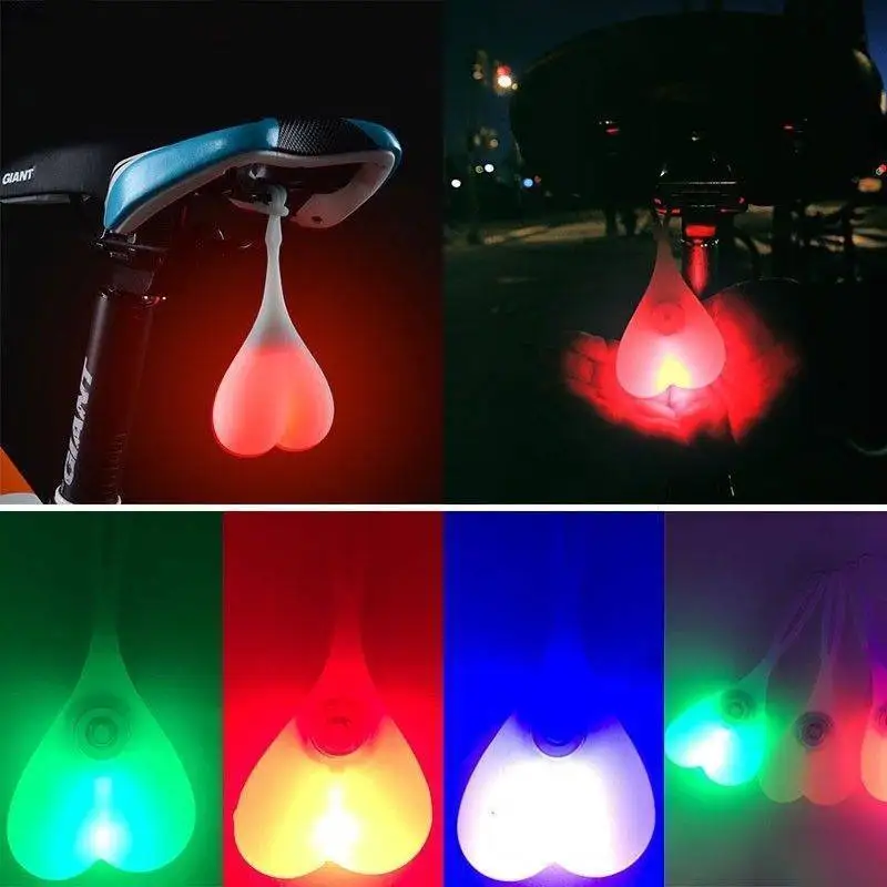 Cycling Balls Tail Silicone Light Creative Bike Waterproof Night Essential LED Red Warning Lights Bicycle Light Heart Shape
Cycling Balls Tail Silicone Light Creative Bike Waterproof Night Essential LED Red Warning Lights Bicycle Light Heart Shape