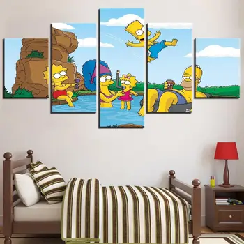Wall Art Picture Frame 5 Piece Simpsons Swim in Summer Anime Characters Canvas Painting Decor Home/Kids Room HD Prints Posters
Wall Art Picture Frame 5 Piece Simpsons Swim in Summer Anime Characters Canvas Painting Decor Home/Kids Room HD Prints Posters