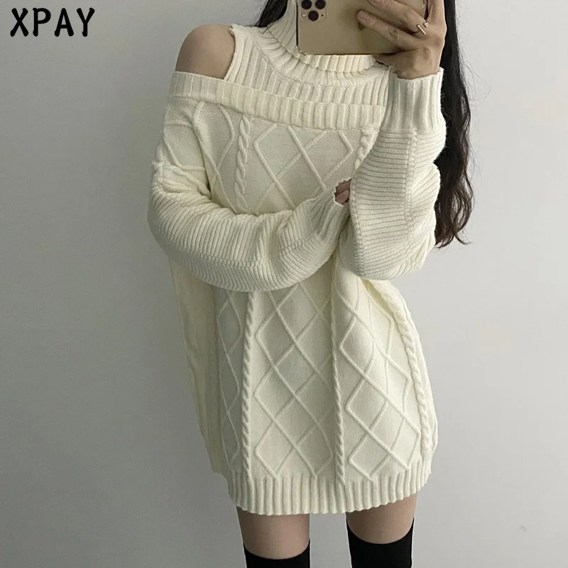 Fashion Off Shoulder Sweater Dress Women Winter Turtleneck High Elastic Twist Knitted Dress Woman One-Piece Knit Mini Dress Lady
Fashion Off Shoulder Sweater Dress Women Winter Turtleneck High Elastic Twist Knitted Dress Woman One-Piece Knit Mini Dress Lady
