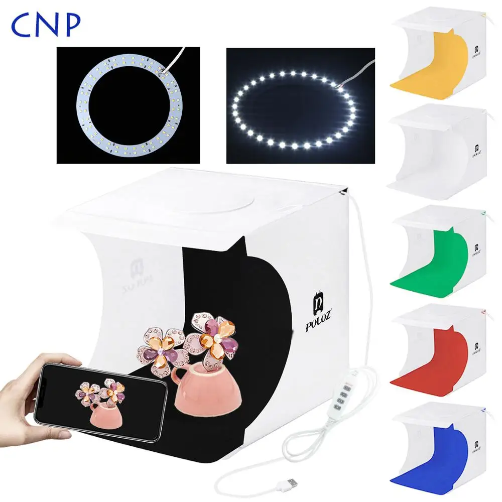 CNP PULUZ Ring LED Panel Mini Folding Studio Soft Box Photography Studio Lightbox Softbox Photo Studio Light box for DSLR Camera
CNP PULUZ Ring LED Panel Mini Folding Studio Soft Box Photography Studio Lightbox Softbox Photo Studio Light box for DSLR Camera