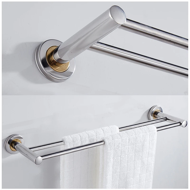 50*14cm Stainless Steel Double Bars Towel Rack Bathroom Kitchen Wall-mounted Towel Holder 2 Layer Towel Shelf
50*14cm Stainless Steel Double Bars Towel Rack Bathroom Kitchen Wall-mounted Towel Holder 2 Layer Towel Shelf