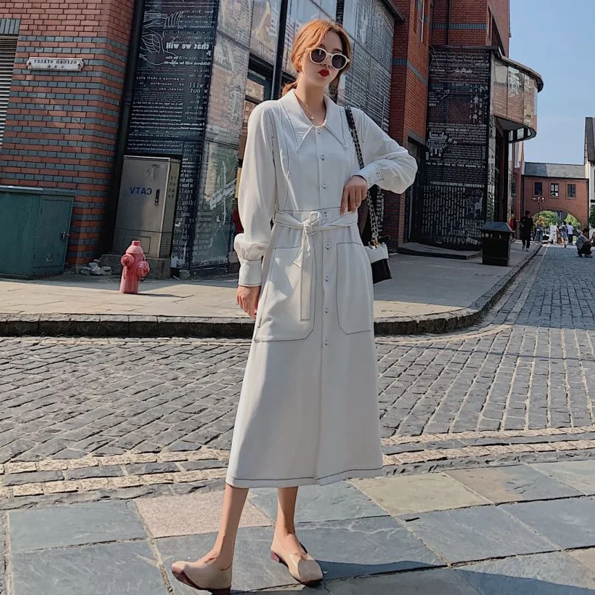 Photo Shoot Main Push INS Normcore Style Contrast Color Open Wire Graceful Waist Hugging Lace-up Fold-down Collar Long-sleeved S
Photo Shoot Main Push INS Normcore Style Contrast Color Open Wire Graceful Waist Hugging Lace-up Fold-down Collar Long-sleeved S