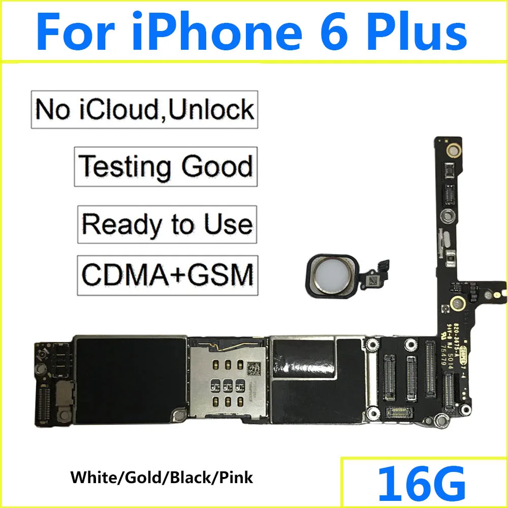 Original For iPhone 6 Plus 5.5'' Motherboard 16GB , Clean iCloud Unlock 6P Logic Board Black White Home Button Touch ID
Original For iPhone 6 Plus 5.5'' Motherboard 16GB , Clean iCloud Unlock 6P Logic Board Black White Home Button Touch ID