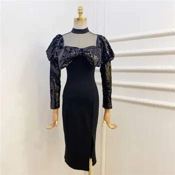 HIGH QUALITY Newest Fashion 2020 Runway dress Women's Turtleneck Long Sleeve Bow Sequined vintage Buttock dress
HIGH QUALITY Newest Fashion 2020 Runway dress Women's Turtleneck Long Sleeve Bow Sequined vintage Buttock dress
