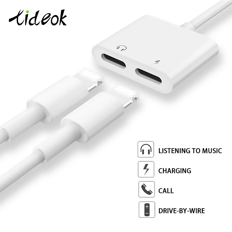 2 in 1 Earphone Audio Aux Adapter For iPhone X 8 7 Plus IOS For Lighting to 3.5mm Jack Headphone Adapter Charging Calling Cable
2 in 1 Earphone Audio Aux Adapter For iPhone X 8 7 Plus IOS For Lighting to 3.5mm Jack Headphone Adapter Charging Calling Cable